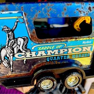 Vtg Nylint Blue Metal Toy Truck Quarter Horse (Trailer Only) Saddle Up